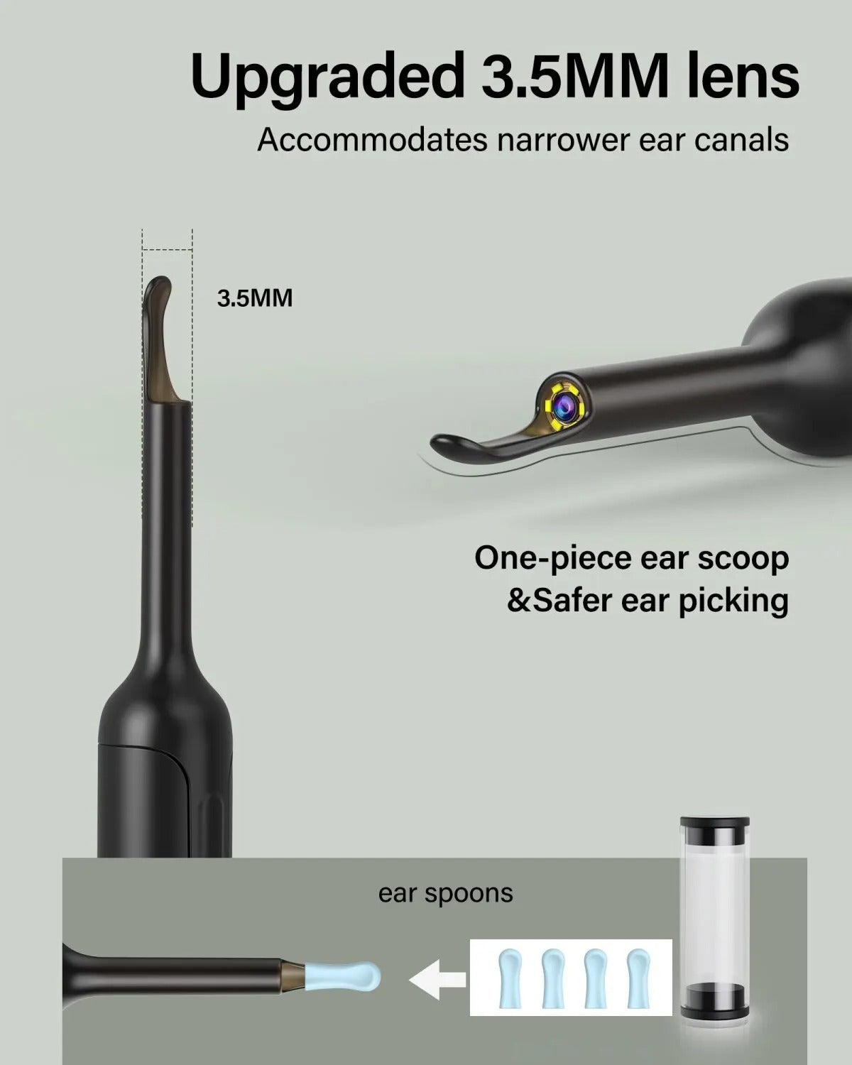 Ear Cleaner/Wax Remover Tool With Smart Visual Sticks Otoscope 1080P